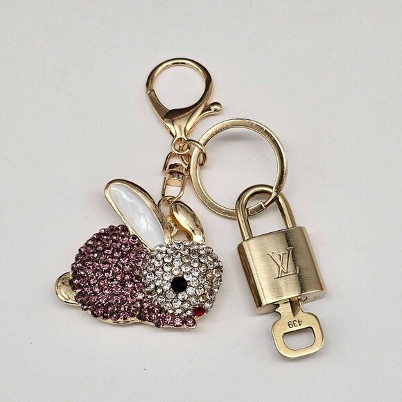 Authentic Louis Vuitton Lock & Key with unbranded Bagcharm, Keycharm, Keychain - Picture 2 of 9